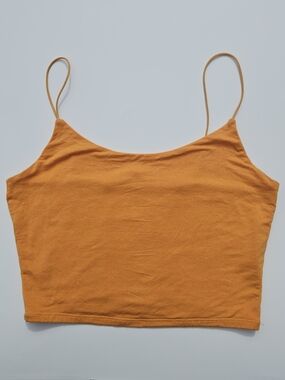 Garage Lightweight Orange Spaghetti Strap Cropped Tank Top